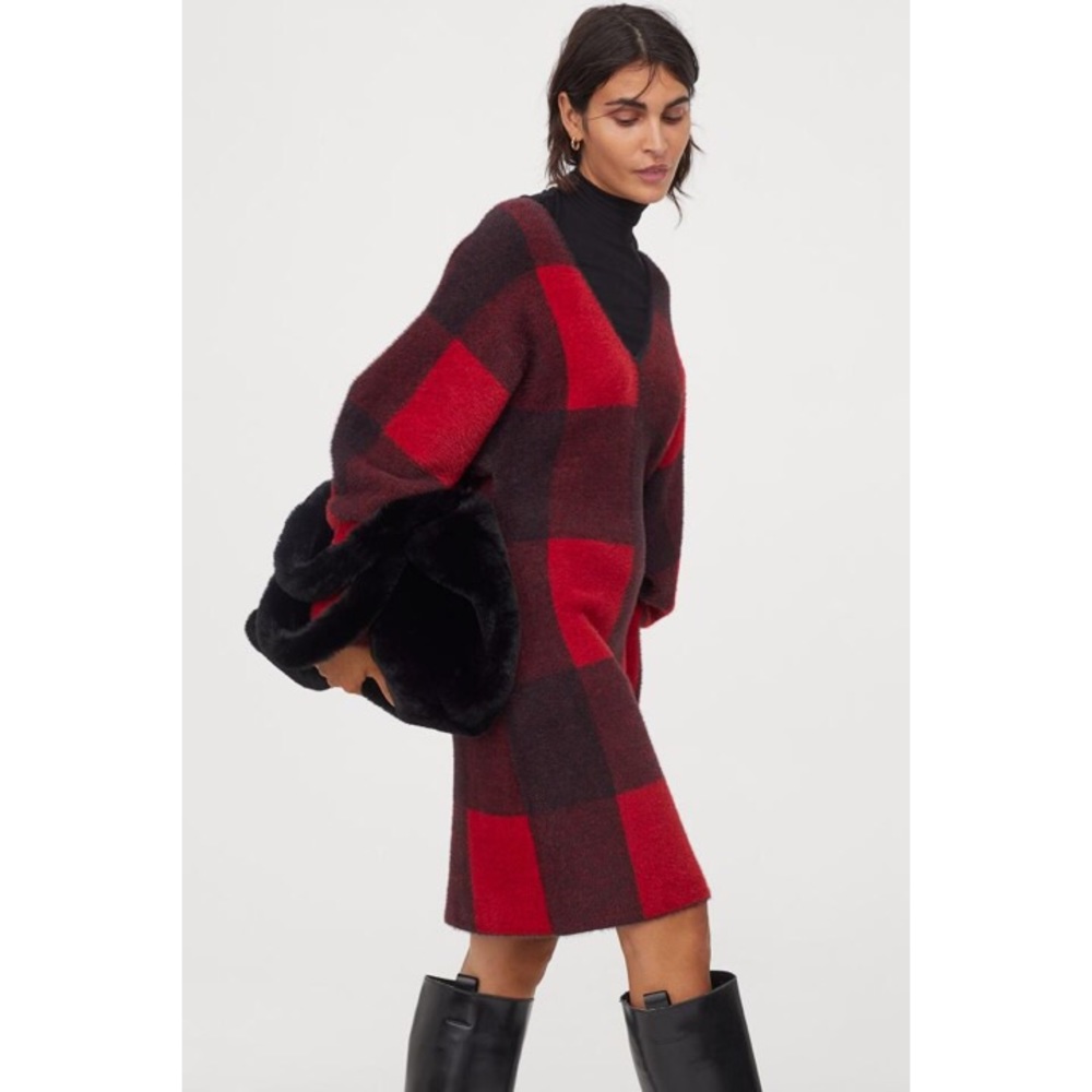 NWT H&M Plaid Knit Dress